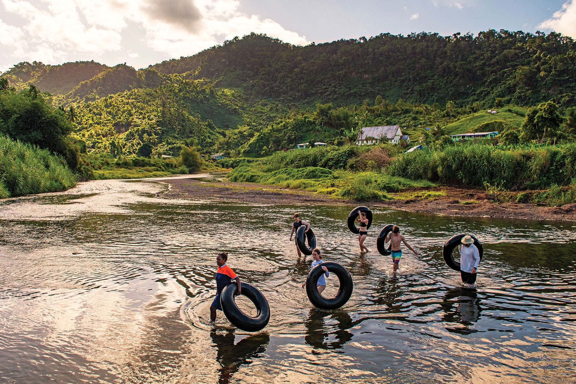 Family-Experiences-2-Fiji-Family-Resort An image of a fun family activity - river tubing in Savusavu.