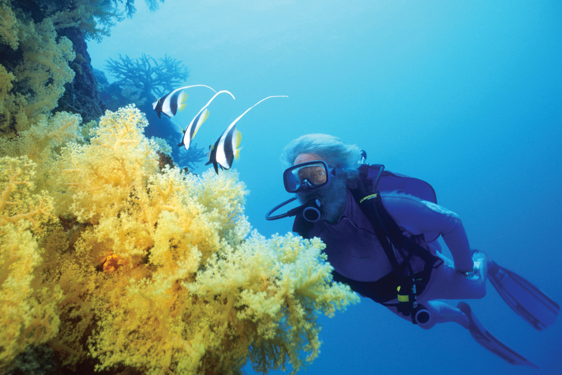 Our-Legacy-3-Eco-Luxury-Environmentally-Friendly-Resort An image of Jean-Michel Cousteau diving. Son of the legendary SCUBA inventor and oceanographer Jacques Yves Cousteau, Jean-Michel has devoted his life to teaching others about the importance of our precious oceans.