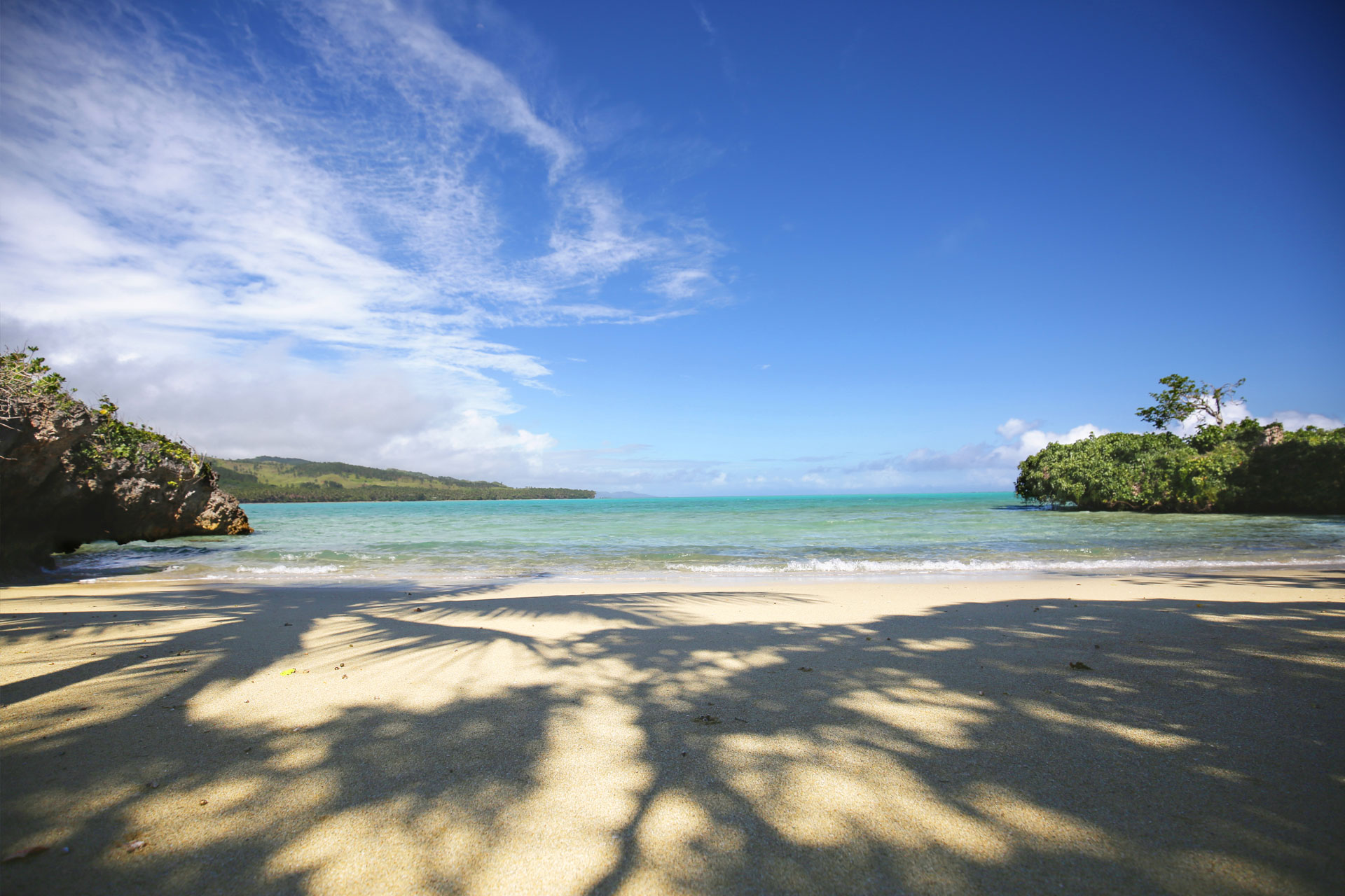 Our-Legacy-5-Eco-Luxury-Environmentally-Friendly-Resort A view of the beach at the PRIVATE ISLAND overlooking the JMCR Fiji peninsula
