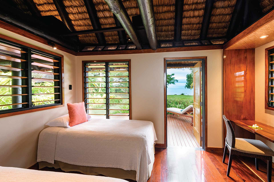 fiji-oceanfront-beach-resort-2-bedroom-bure3 Fijian style Oceanfront 2-bedroom bures with contemporary furnishings at Jean-Michel Cousteau Resort Fiji.